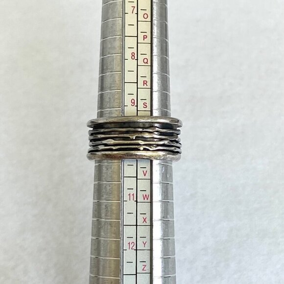 Sterling Silver 925 Modernist Brutalist Style Wide Spinner Band Ring Sz 9.75 11g - Picture 9 of 16